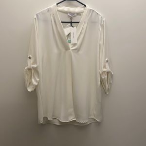 Calvin Klein Dustin Roll Sleeve Blouse